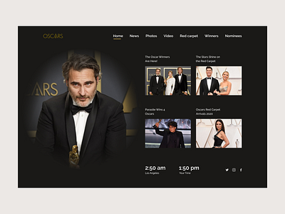 Oscars Design Concept concept design concept desktop landing landing design landingpage movie ui