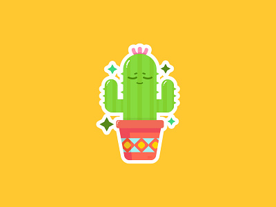 Cactus Sticker cactus cute design green illustration plant pot sticker stickermule