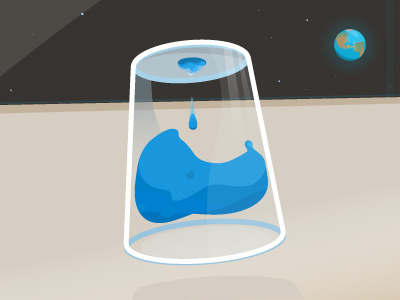 Local Gravity in a space glass drop earth fun glass minimalism simple space vector water zero gravity