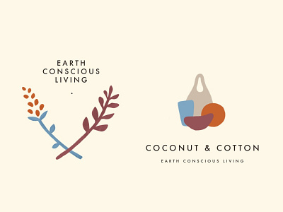 Coconut & Cotton | Zero Waste Brand branding ethical illustration line drawing logo skincare sustainable vegan