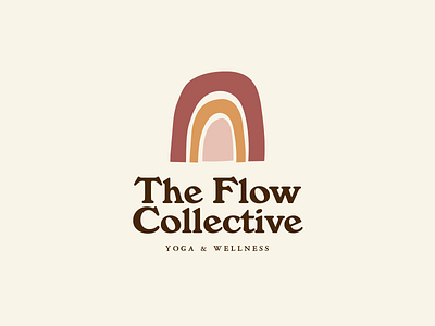 The Flow Collective branding brandingidentity colour colourpalette community diversity illustration logo logodesign rainbow yoga