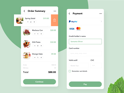 App Card Checkout app checkout dailyui002 forms mobile ui order payment