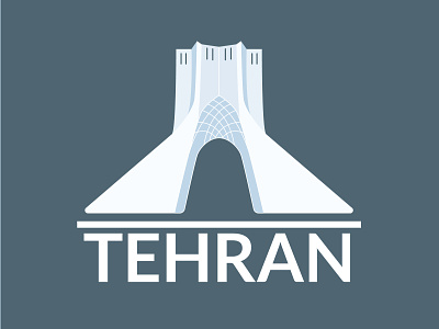 Tehran Azadi Tower architecture azadi tower city flat design illustraion iran shahyad sticker symbol