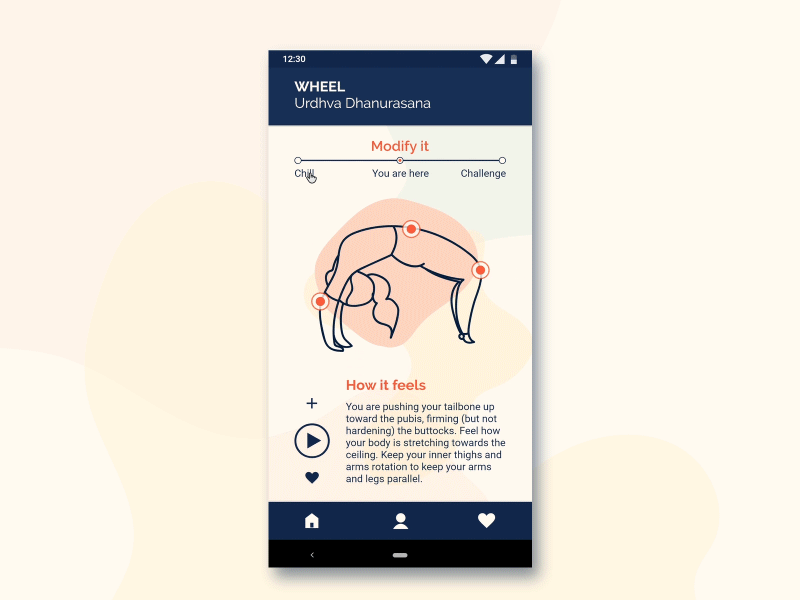 Whatasana difficulty levels app asana design digital illustration mobile ui userexperience ux yoga