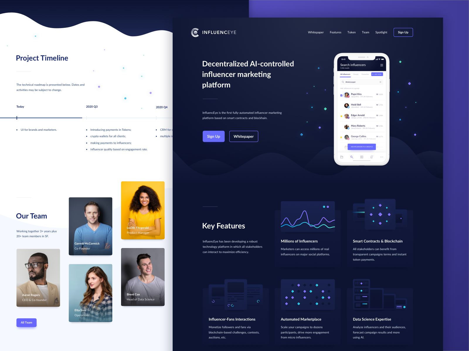 InfluencEye Token Landingpage by Slava Karablikov on Dribbble