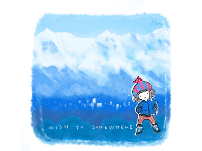 Frozen Paradise and a girl blue character girl ink ink illustration photoshop travel trip winter