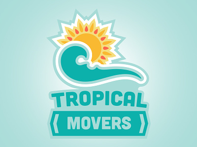 Tropical Movers Logo brand flat key west logo moving company tropical