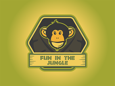 Fun In The Jungle Logo jungle logo monkey tropical