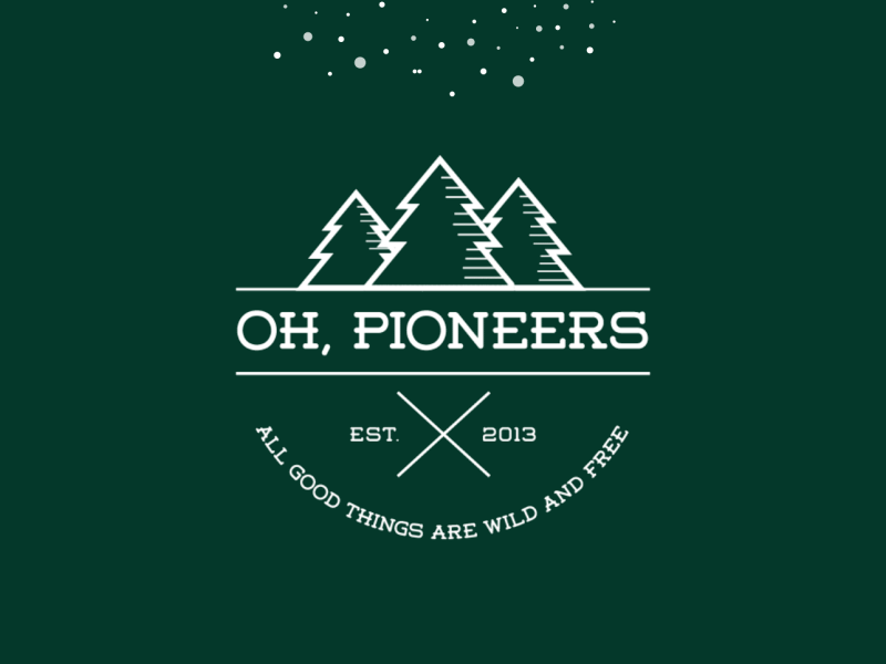 Oh, Pioneers branding design flat forest icon line art logo mark motion graphics outdoor snow symbol