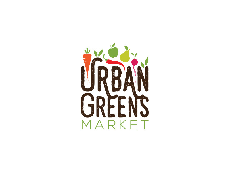 Urban Greens flat design branding logo food health