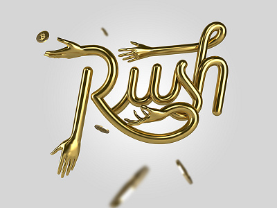 BITCOIN GOLD RUSH ! bitcoin gold graphicdesign lettering typography
