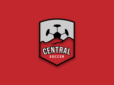 Central Soccer badge central crest futbol mountains shield soccer soccer ball