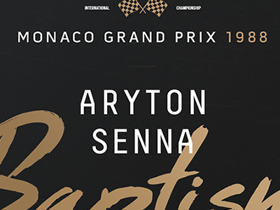 Grand Prix f1 gold handlettering senna type