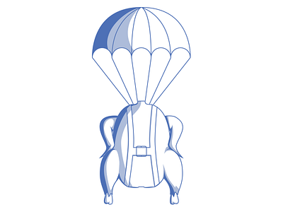 Para Chicken chicken illustration monochromatic parachute