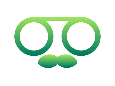 Sir Albert character clean glasses gradient logo logo design moustache