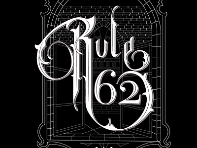 Rule 62 branding hand lettering type typography vector