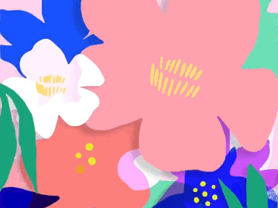 Flowers... animación animation blue flores flowers ilustración pink procrate