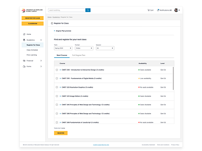 Self-service student portal college dashboard design education interface landing page learn lms portal student study ui university user experience user interface ux web design webdesign website