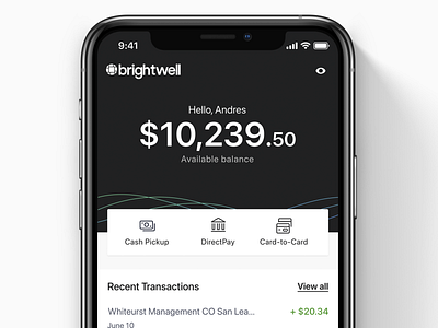 Brightwell- mobile banking app