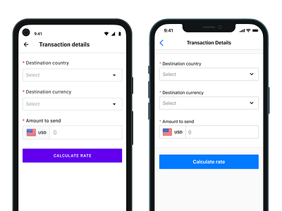 iOS money transfer UI