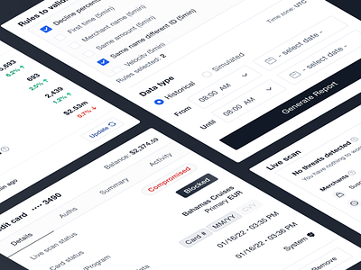 Fraud monitoring widgets bank design enterprise finance finserv fintech interface product remittance saas software transaction widget