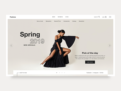 Fashow clothing store concept clean clothes design dress ecommerce fashion landing page ui user experience user interface ux web design webdesign website