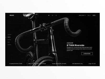 Bike shop concept design landing page landingpage ui user experience user interface ux web design webdesign website