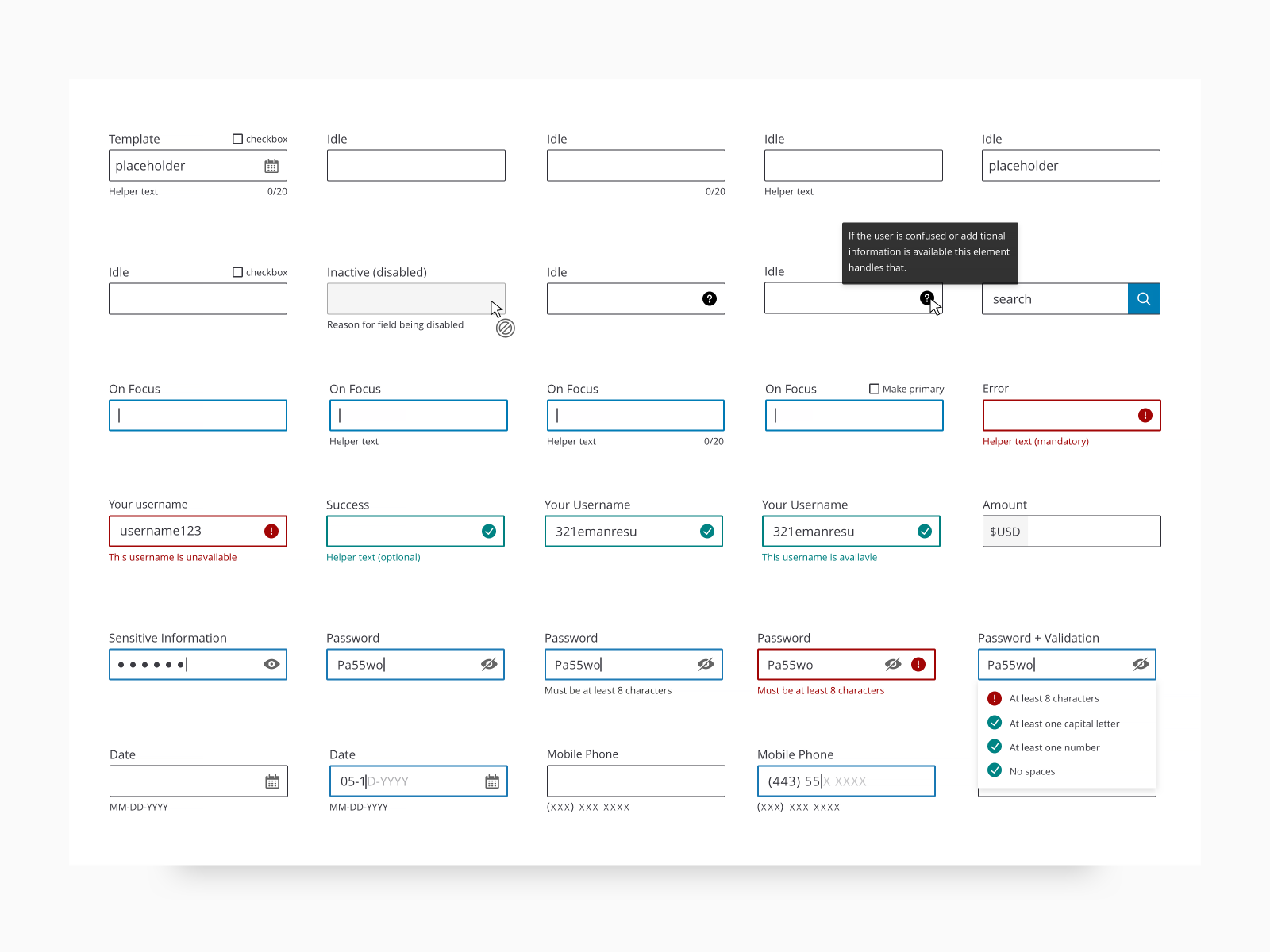 Design system - text input by Peter Grochowski on Dribbble