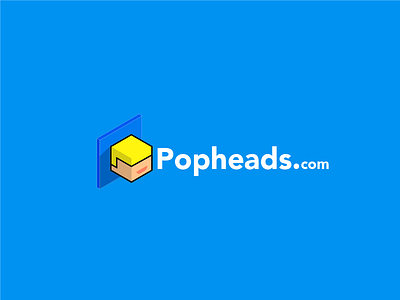 Pop Heads blue brand branding illustration logodesign modern vector