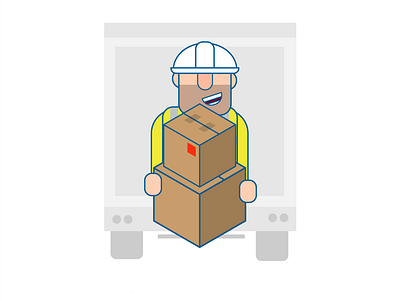 CONSTRUCTION DELIVERY boxes cardboard box character construction worker delivery delivery driver fun hardhat illustration illustrator safety transport