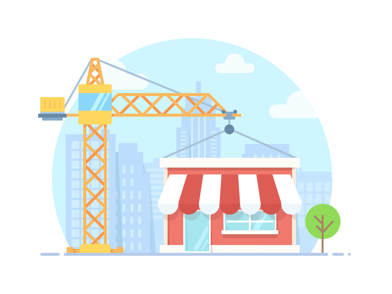 Illustration Animation animation building city crane gif graphic icon illustration motion shop store wallet