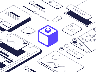 Brand exploration block build cube graphic icon icons illustration isometric logo ui