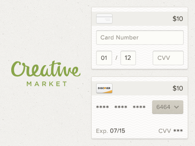 Creative Market CC card creative credit creditcard green market payment