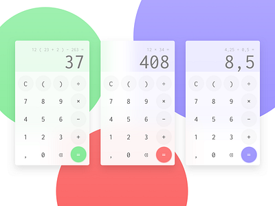 Colorful calculators - DailyUI 004 004 background blur calculator daily dailyui interface translucent transparent ui