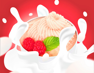 Yoghurt Poster design asset branding design flat illustration