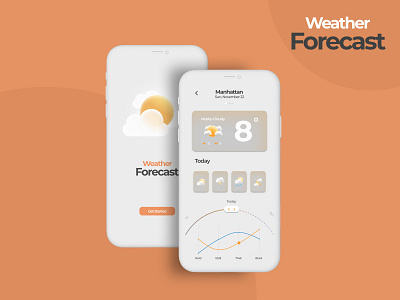 Weather Forecast - Minimal Weather App asset design flat minimal ui ui design
