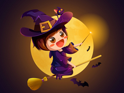 The Witch halloween halloween party illustration trick or treat
