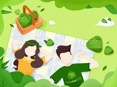 Festival illustrations — The Dragon Boat Festival festival green illustration life picnic