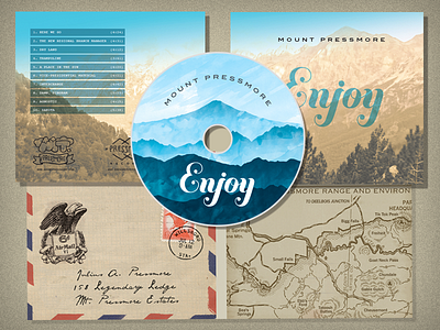Mountpressmore CD Art air cd enjoy envelope mail maps mountains packaging