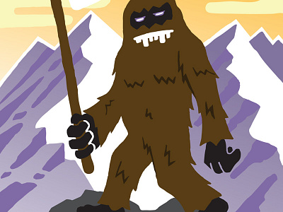 Mount Pressmore Poster illustration mountains poster sasquatch