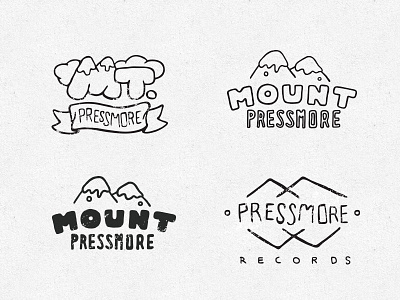 Mount Pressmore Logos branding illustration logo mountains records ribbon snowcaps