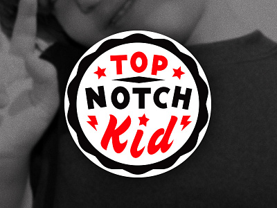 Top Notch Kid bolts kid lightning logo notch ribbon stars sticker top