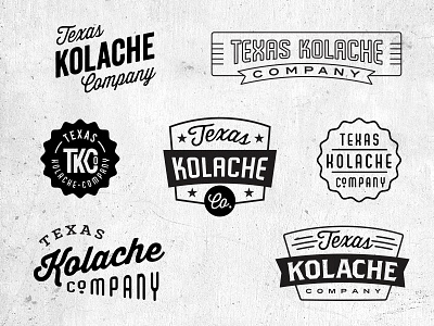 Texas Kolache Company company kolache logo ribbon seal texas typography