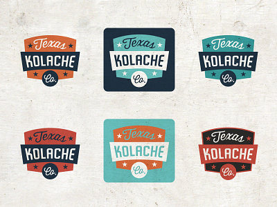 Texas Kolache Co. color options brand color company kolache logo stars texas