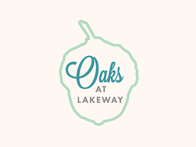 Oaks At Lakeway acorn logo oak script