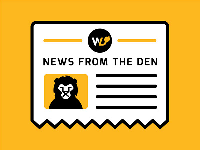 News Signup Graphic den graphic illustration lion news paper