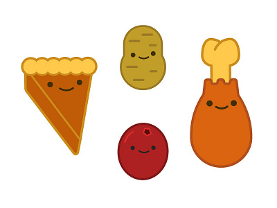 Thanksgiving Bunch cranberry food graphic illustration leg pie potato pumkin thanksgiving turkey