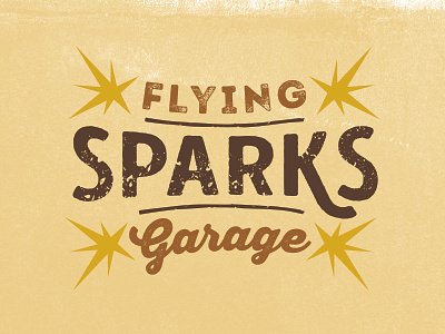 Flying Sparks Garage flying garage grunge logo sparks texture