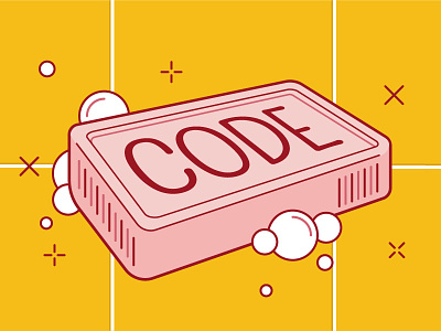 Wash your code! bar bathroom bubbles clean code soap sparkle
