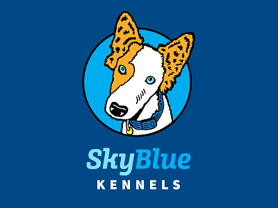 Sky Blue Kennels Logo design dog dog illustration dog logo doggy dogs icons illustration logo pet pet care pets
